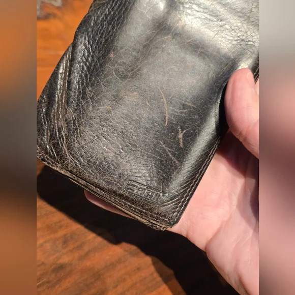 Vintage FOSSIL leather Brown Wallet Bilfold - Picture 4 of 10